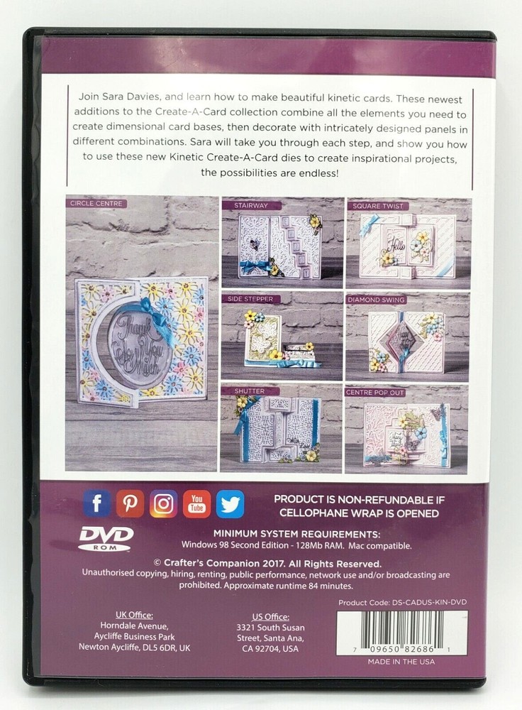 Die'sire Create-A-Card DVD ~ KINETIC CARD PROJECTS ~ Includes 7 Projects