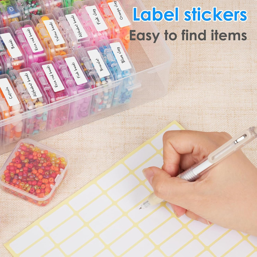 Bead Organizer Box, 36Pcs Small Clear Plastic Bead Storage, Mini Craft Storage C