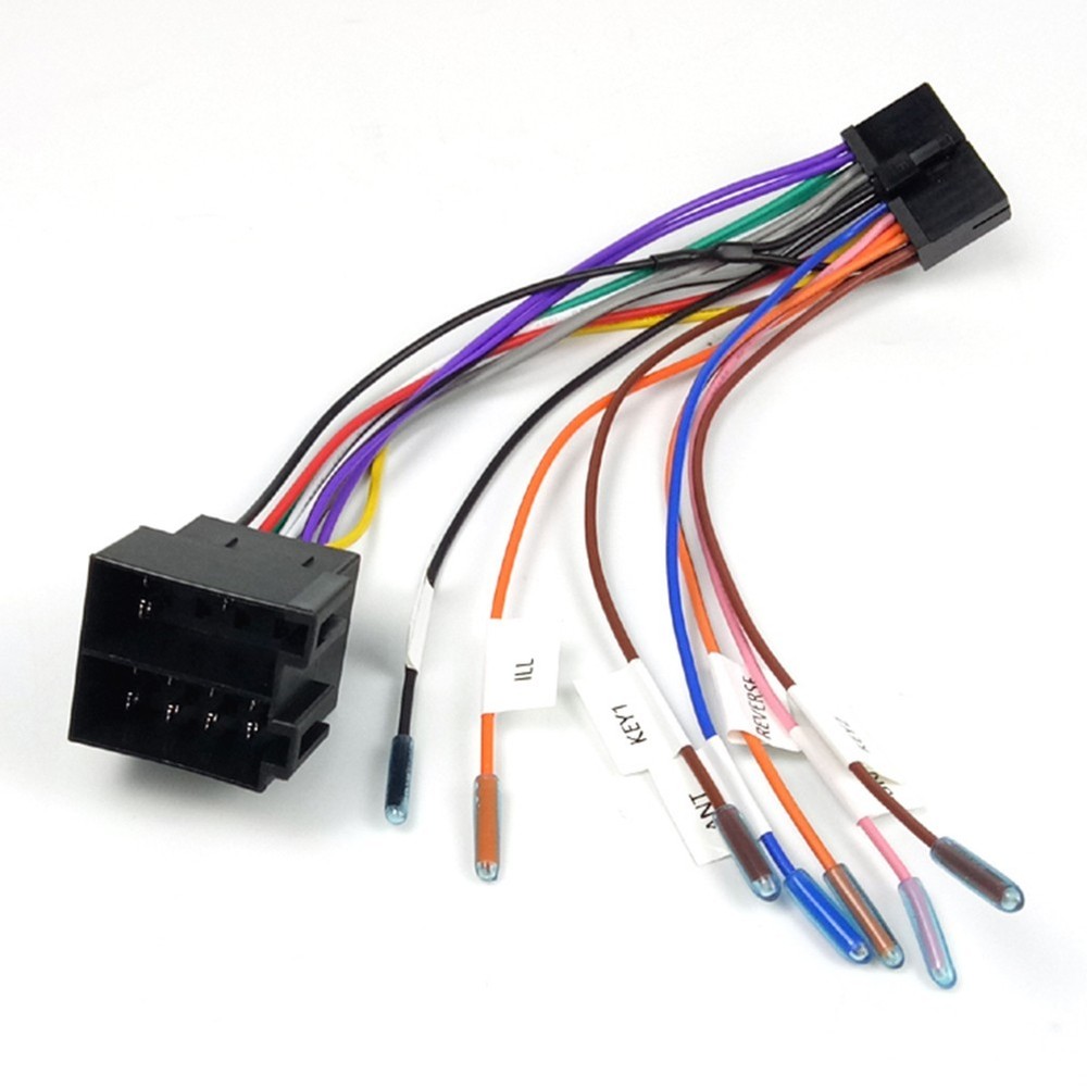 Robust 20Pin ISO Wiring Harness Adapter Compatible with Various Models