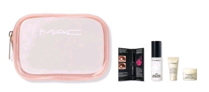 MAC Cosmetics 5 Piece Gift Set MACStack Mascara Fix+ Hyper Real Balm & Cleanser
