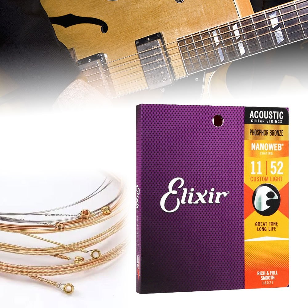 Elixir Acoustic Guitar strings Phosphor Bronze 16027 (11-52)