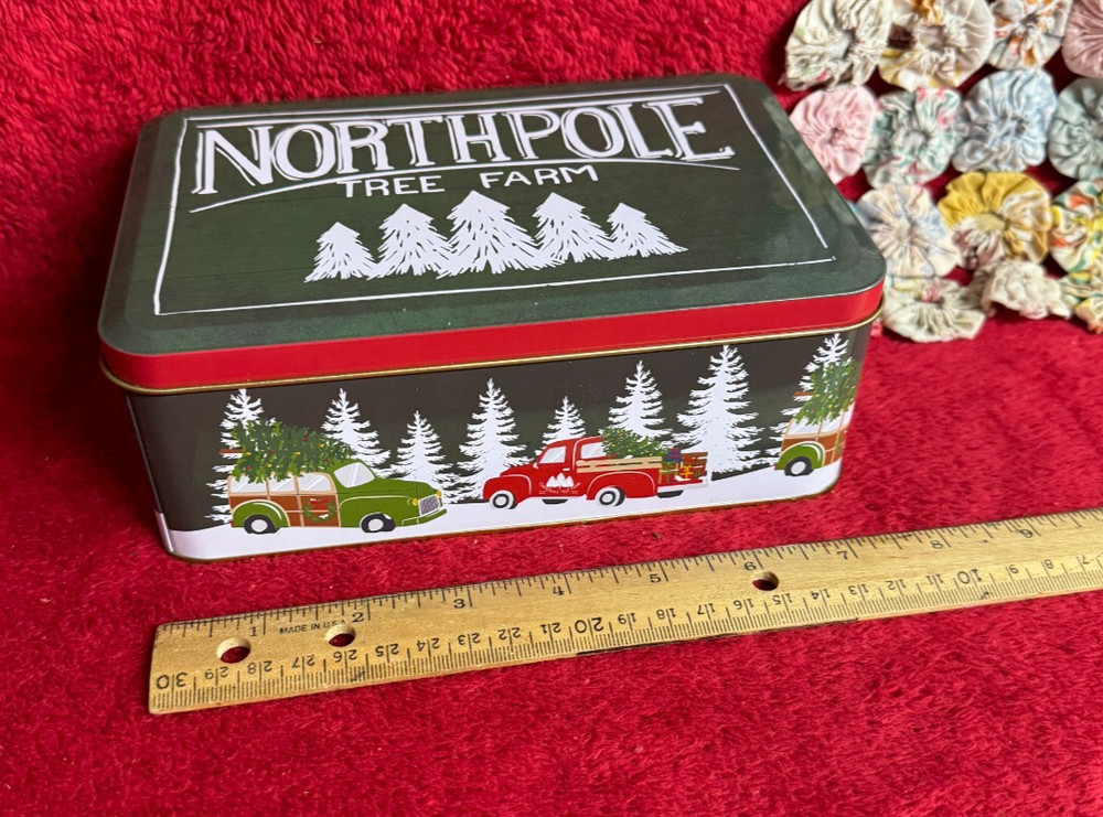 North Pole Tree Farm Decorative Tin