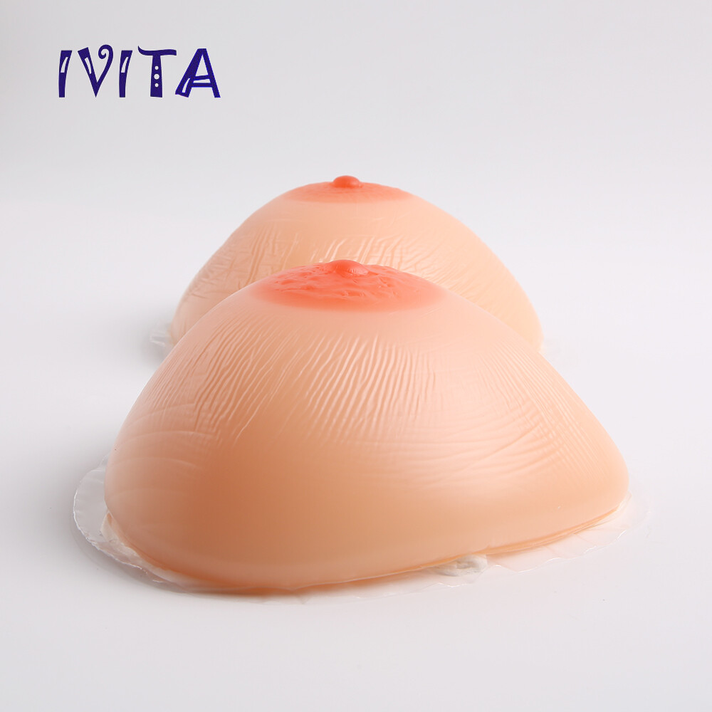 Full Silicone Breast Forms AA-FF Cup Self-Adhesive Triangle Breasts Crossdresser