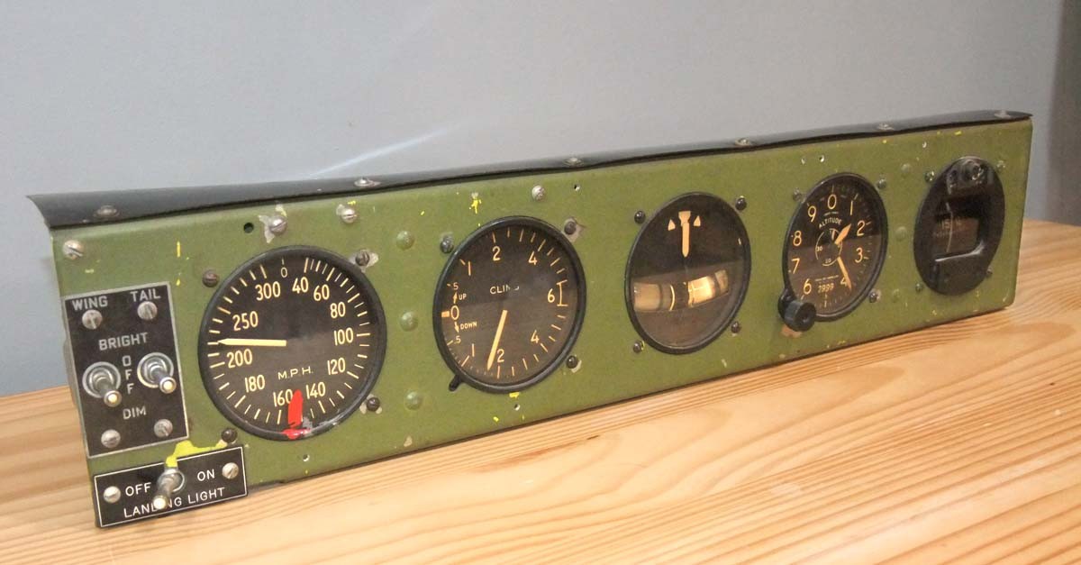 Original Waco CG-4A Hadrian Glider Instrument Panel
