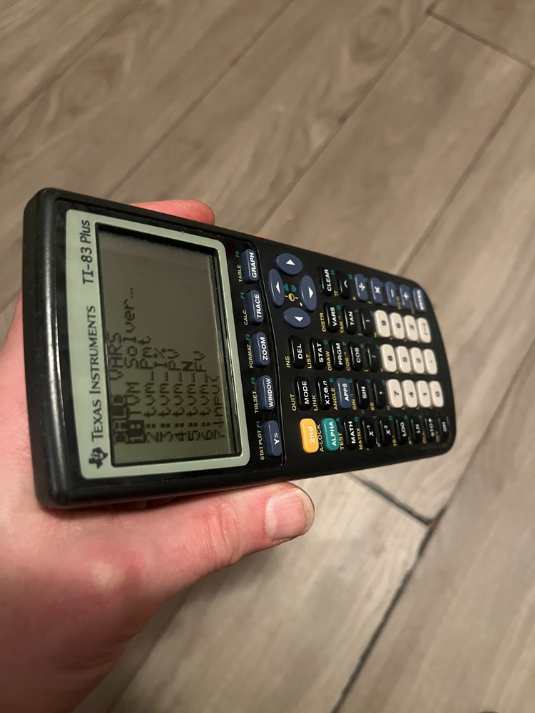 Texas Instruments TI-83 Plus Graphing Calculator With Cover (TESTED/WORKING)