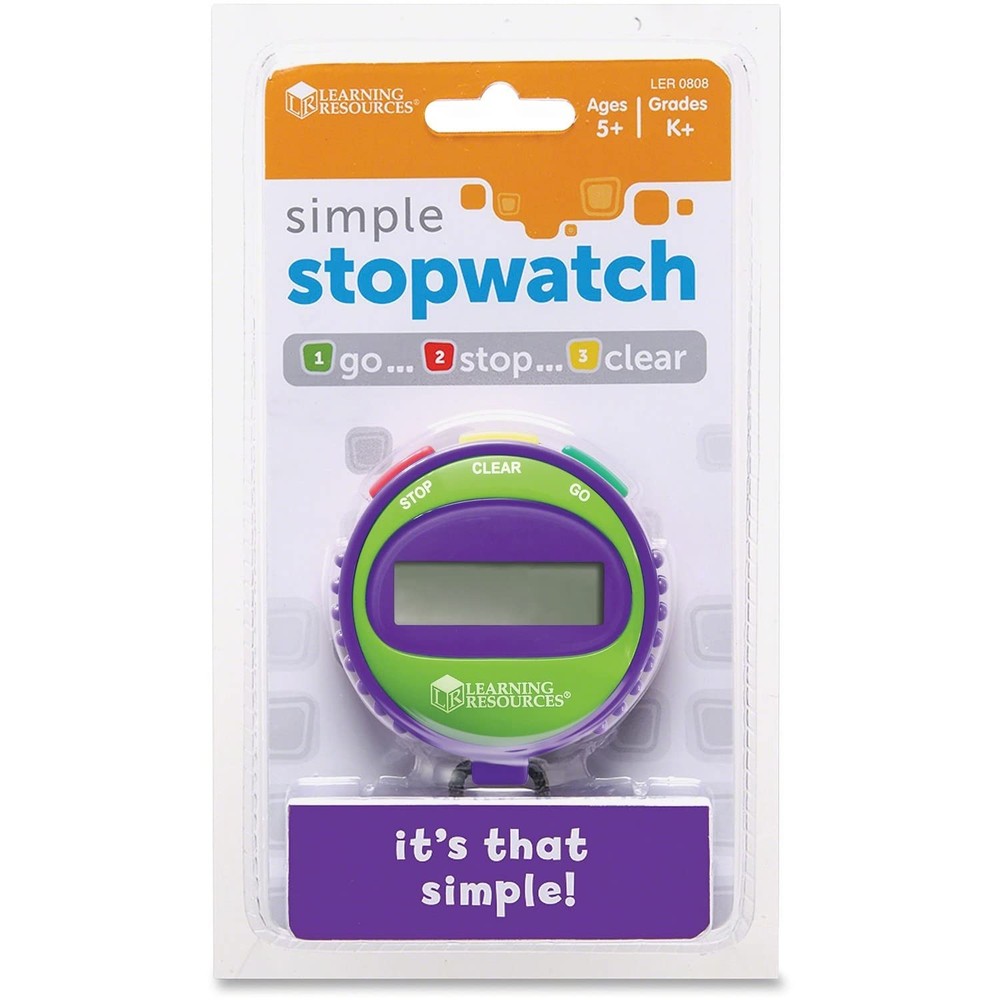 Learning Resources Simple 3 Button Stopwatch, Supports Science, Color May Vary
