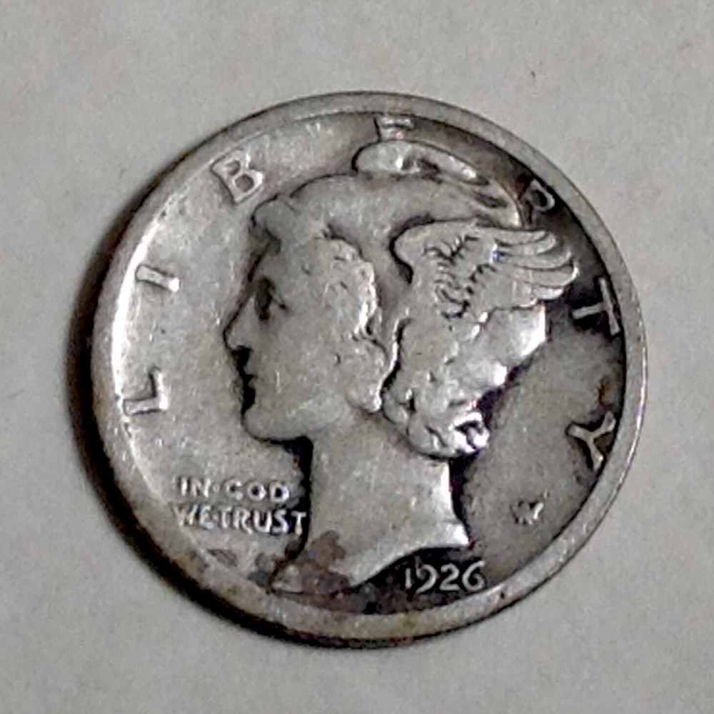 1926 S Mercury Dime 10 Cents cd -