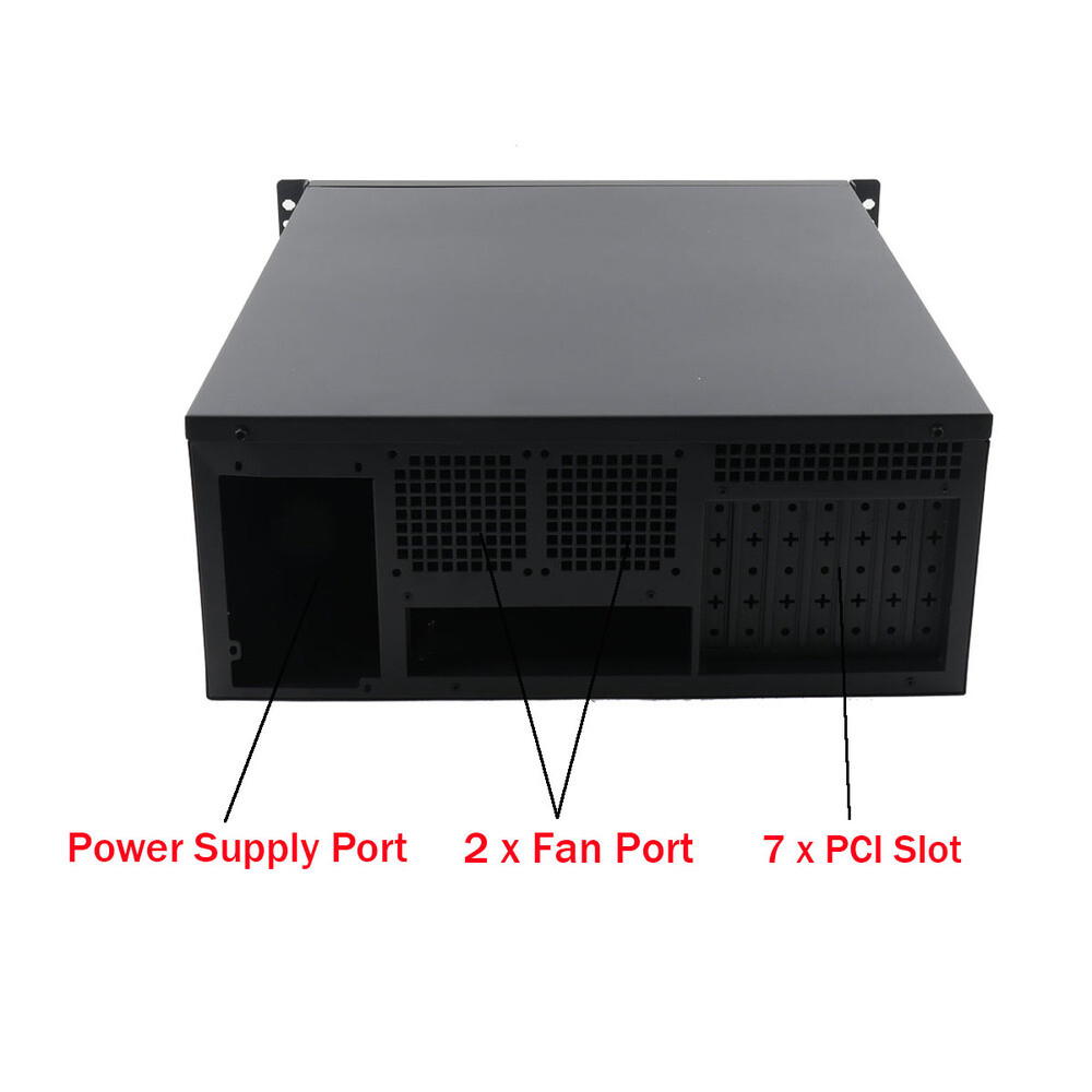 4U Server Chassis Rackmount Computer Case 7X3.5" HDD Bays 2X5.25" Drive Ways