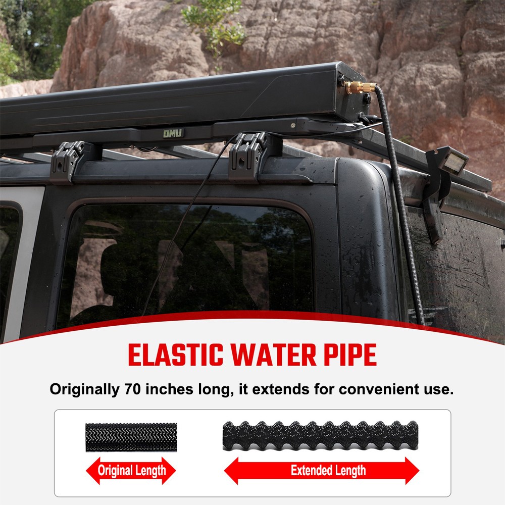 30L Pressurized Car Roof Water Storage Tank Mounted for Camping/Outdoor/Bathing