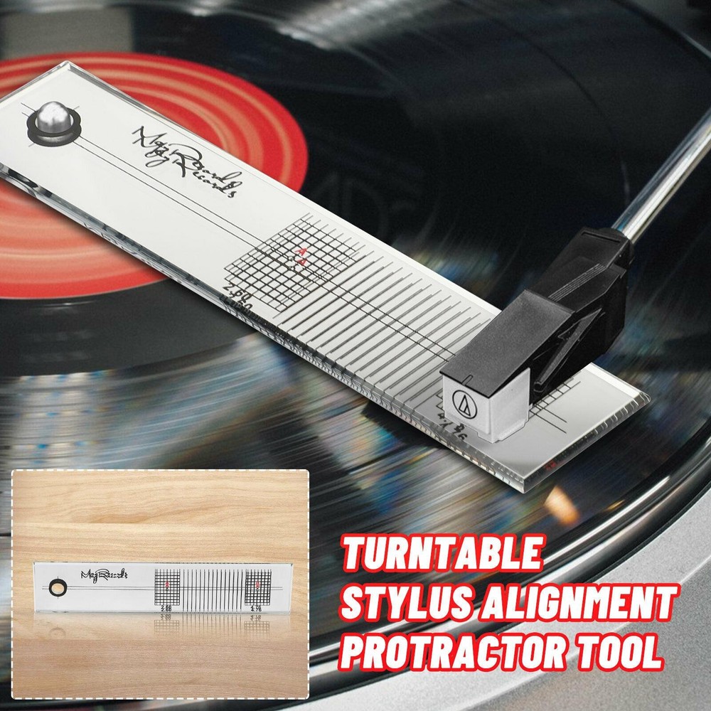 New Cartridge Alignment Protractor Tool Phonograph LP Phono Stylus Record Vinyl