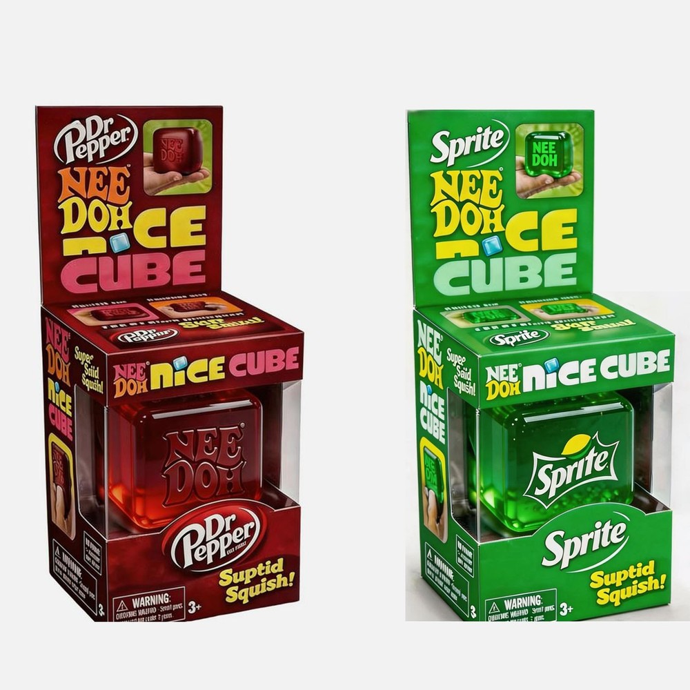 Needoh Limited Edition Dr Pepper/ Sprite Nice Cube Suptid Squish US