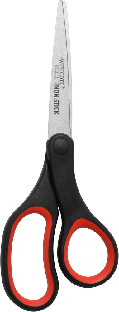 8" Titanium-Bonded Non-Stick Scissors, 2-Pack, Black and Red