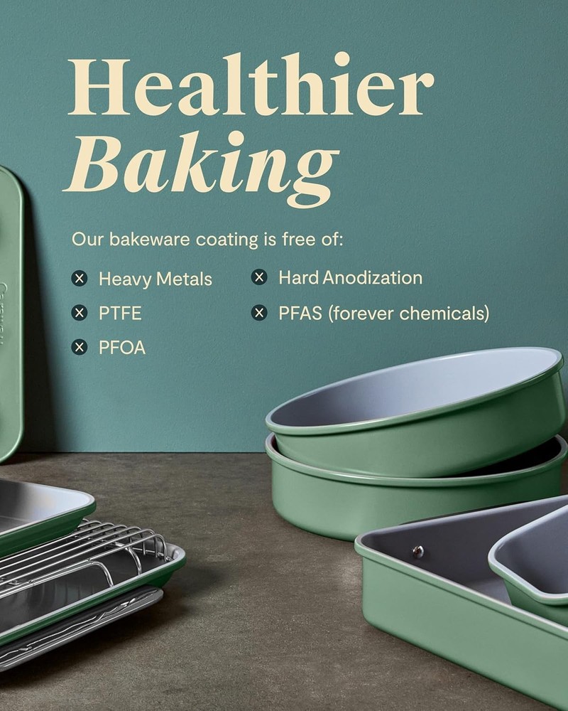Non-Stick Ceramic Baking Sheet & Cooling Rack Ceramic Coated Non-Toxic PTFE &