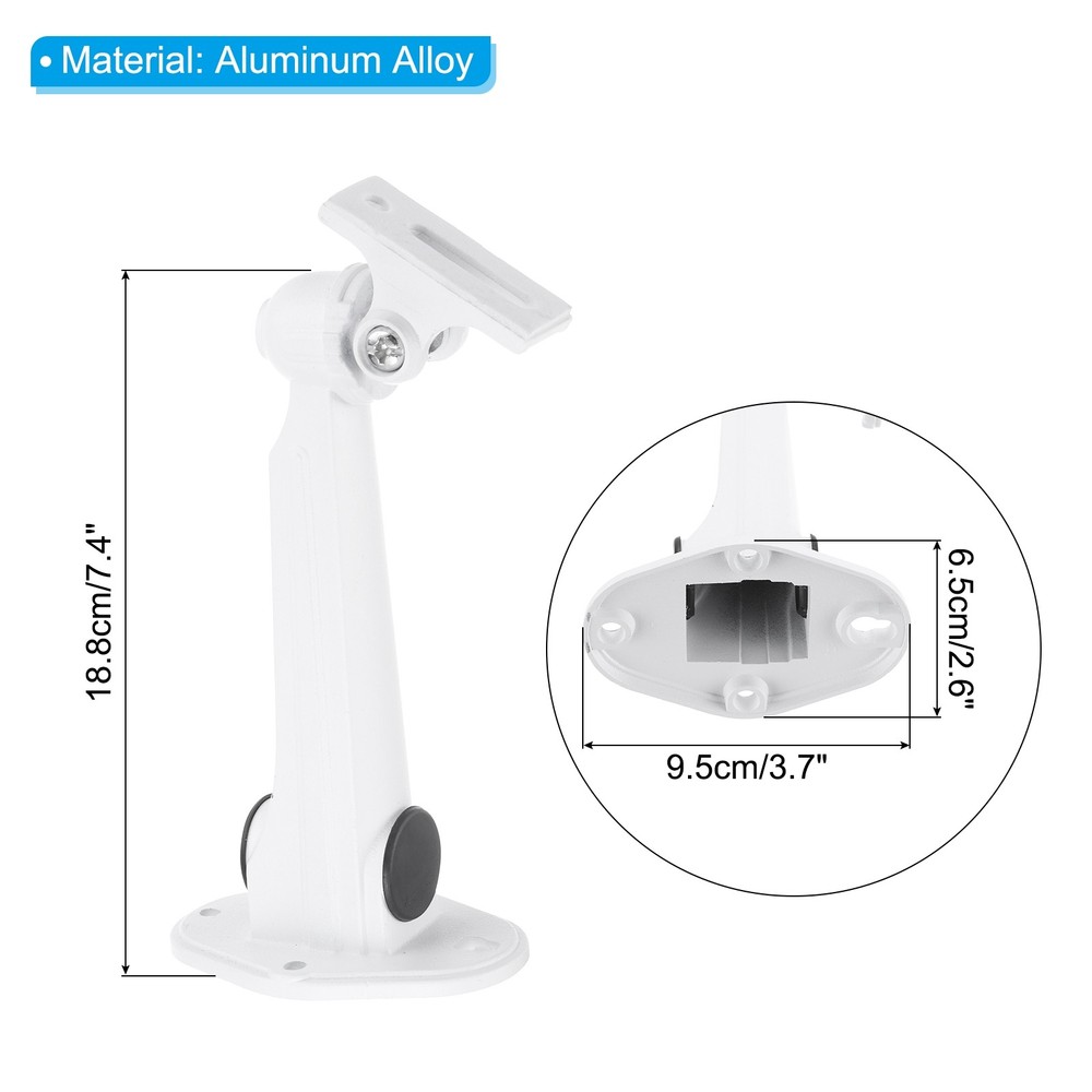 Security Camera Mounting 7.4" Universal CCTV IP Bracket Aluminum Alloy White