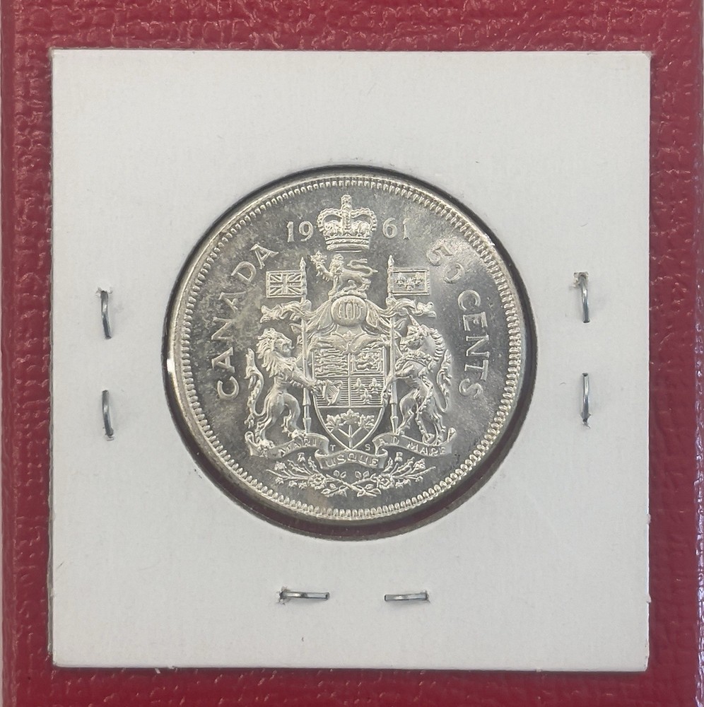 1961 Canada 80% Silver 50 Cents, Half Dollar, Uncirculated.