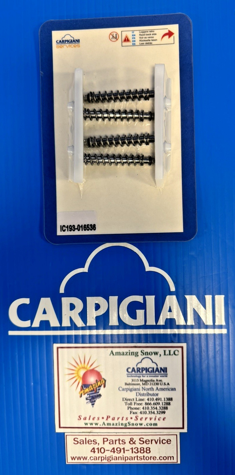 CARPIGIANI PART NUMBER:193-016536 KIT-2 SCRAPERS SELF ADJUST