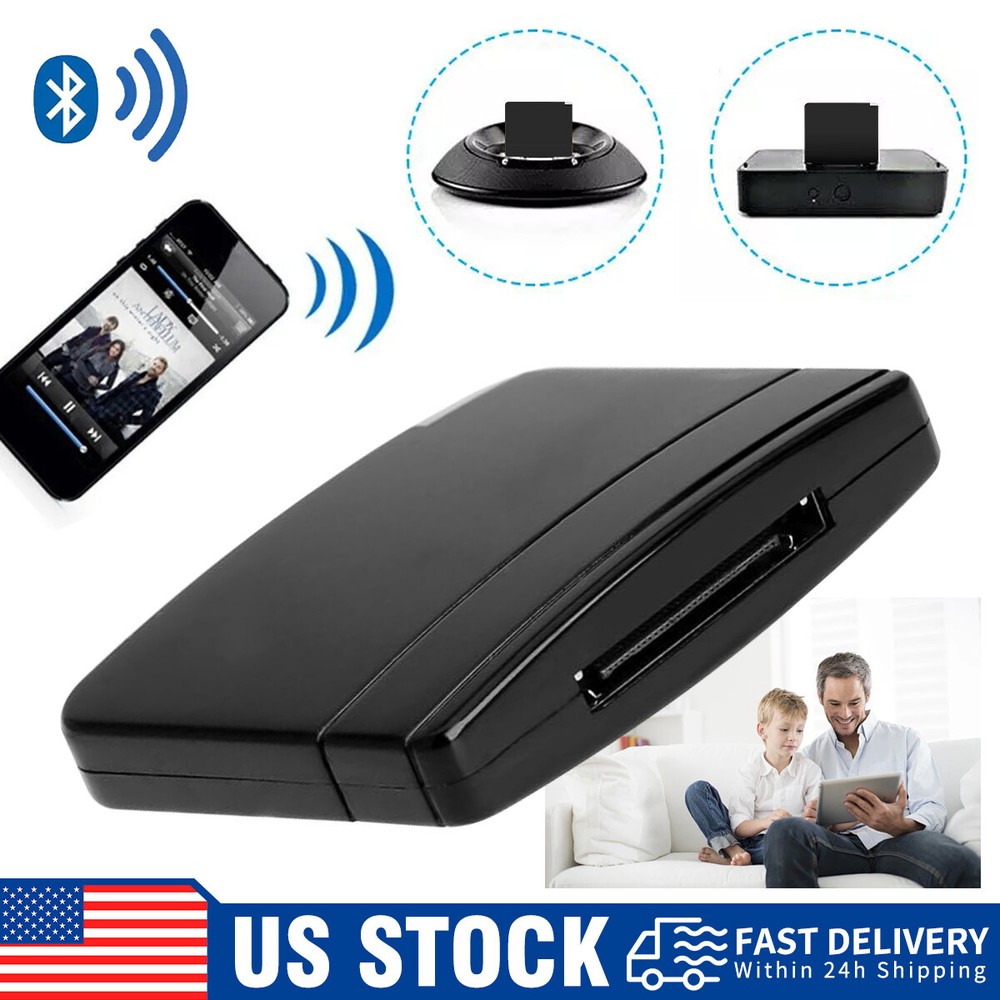 Bluetooth 5.0 Music Audio Adapter Receivers 30 Pin Dock Speaker for iPhone iPod