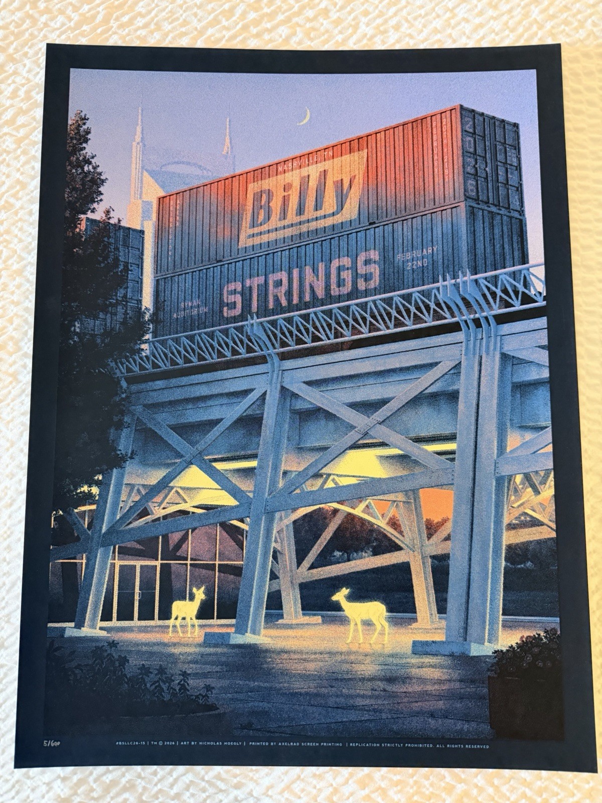 Billy Strings Poster Nashville, TN 2/20/2026-2/22/2026 Nicholas Moegly