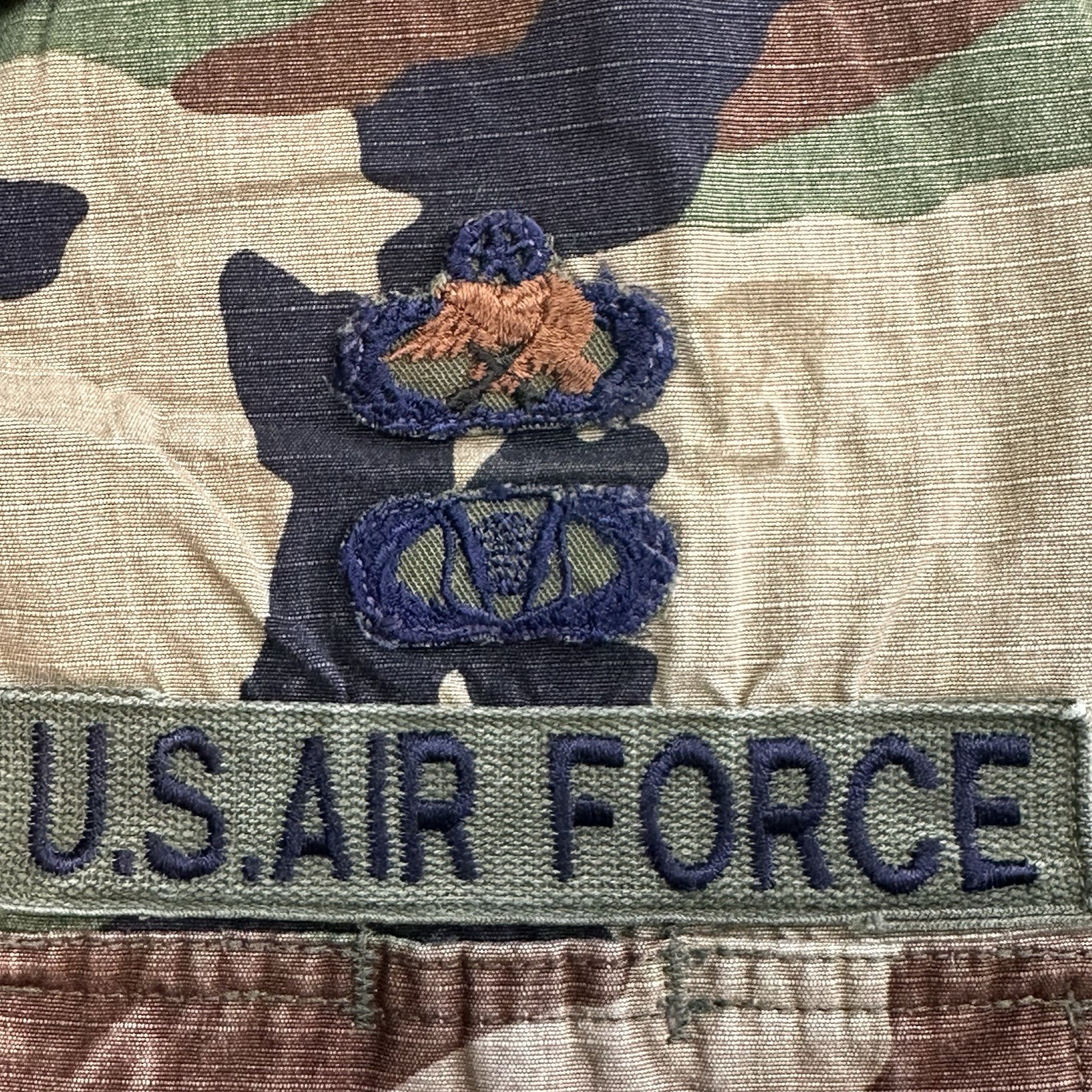 USAF Air Force EUROPE BDU Woodland Camo LARGE-REGULAR w/ Jump Patches