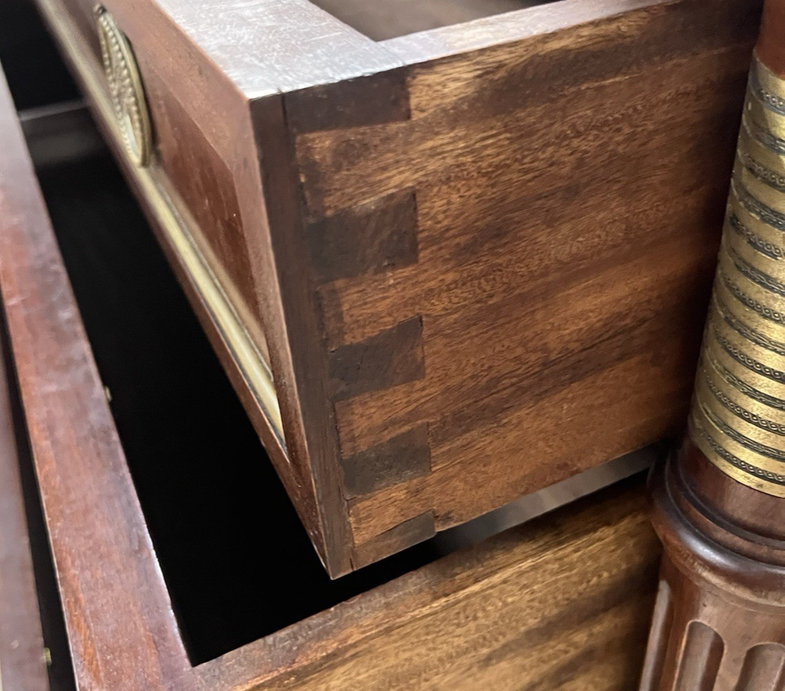 ANTIQUE FRENCH LOUIS XVI MARBLE-TOP MAHOGANY CHEST OF DRAWERS COMMODE