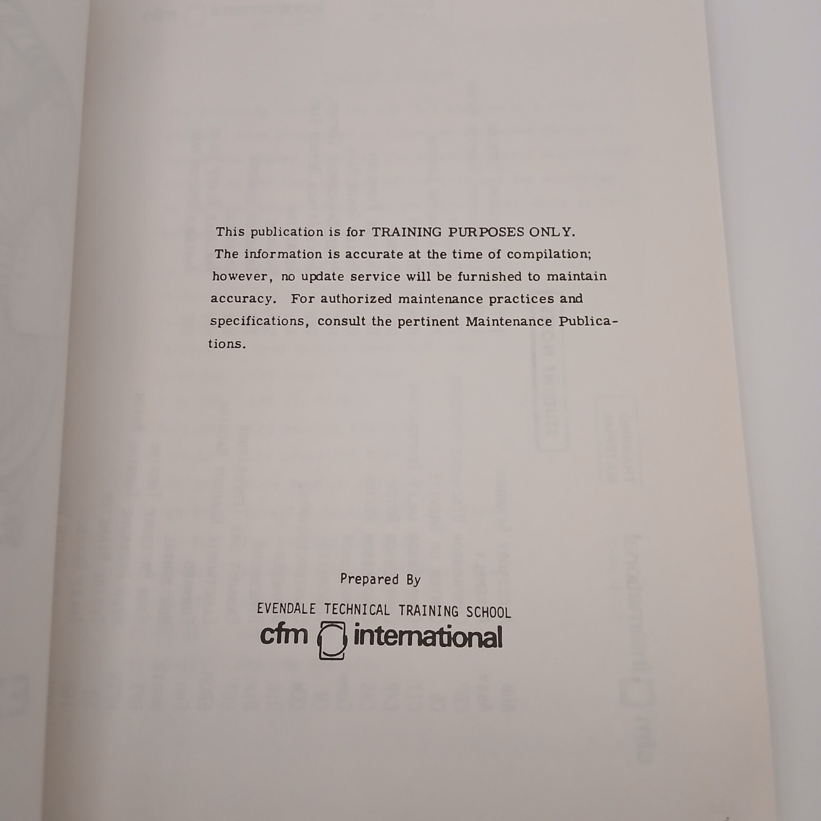 Vintage CFM International CFM56 Turbofan Basic Engine External Views Manual Book