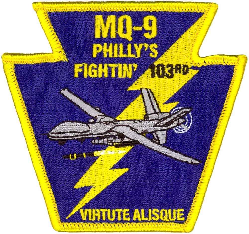 USAF 103d ATTACK SQUADRON PATCH - MQ-9 PHILLY'S FIGHTIN 103