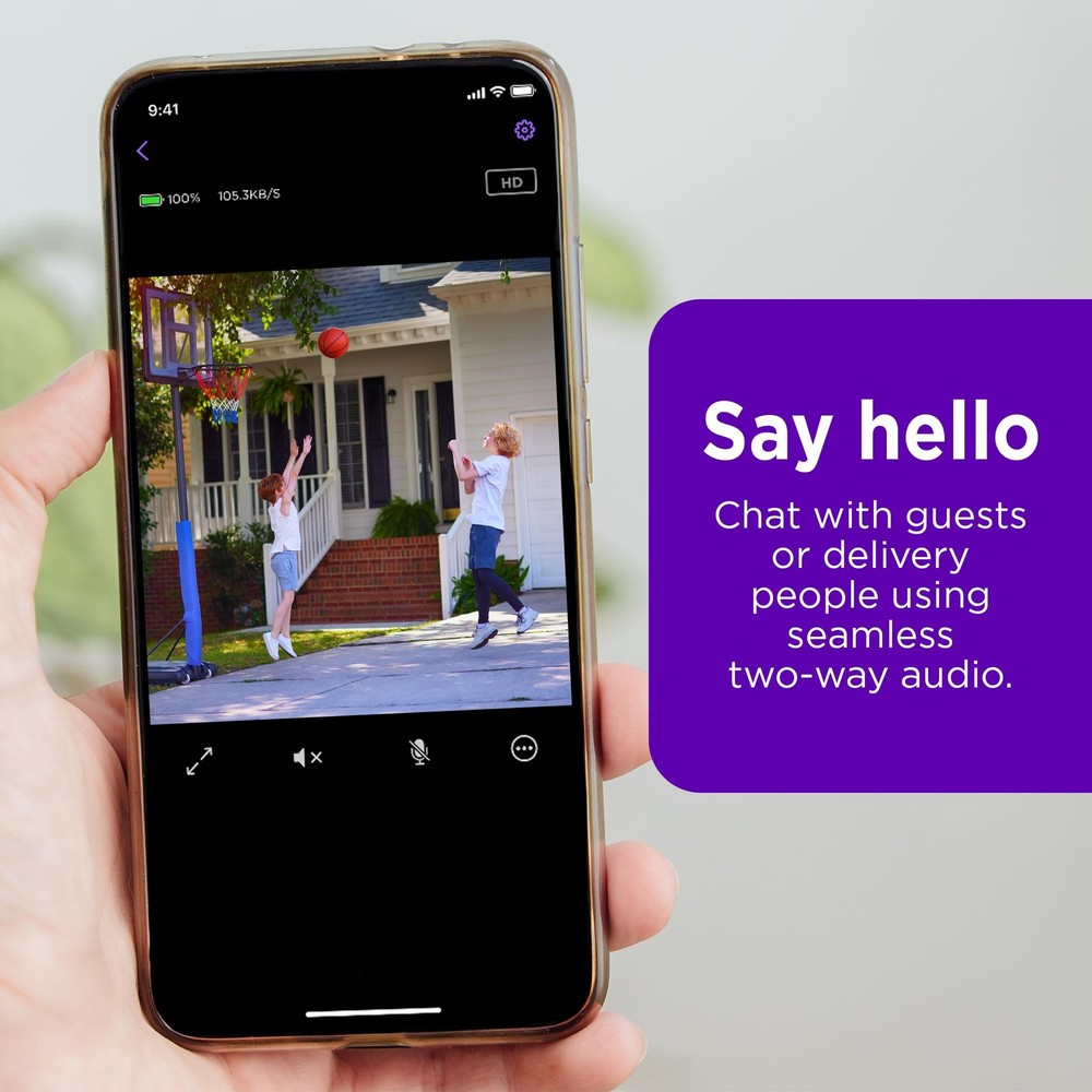 Roku Outdoor Camera (No Base) for Home Security Security Camera with HD