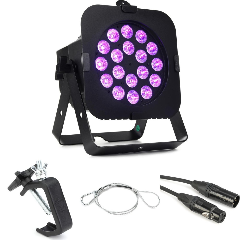 ADJ 18P Hex RGBAW+UV LED Par Essentials Bundle