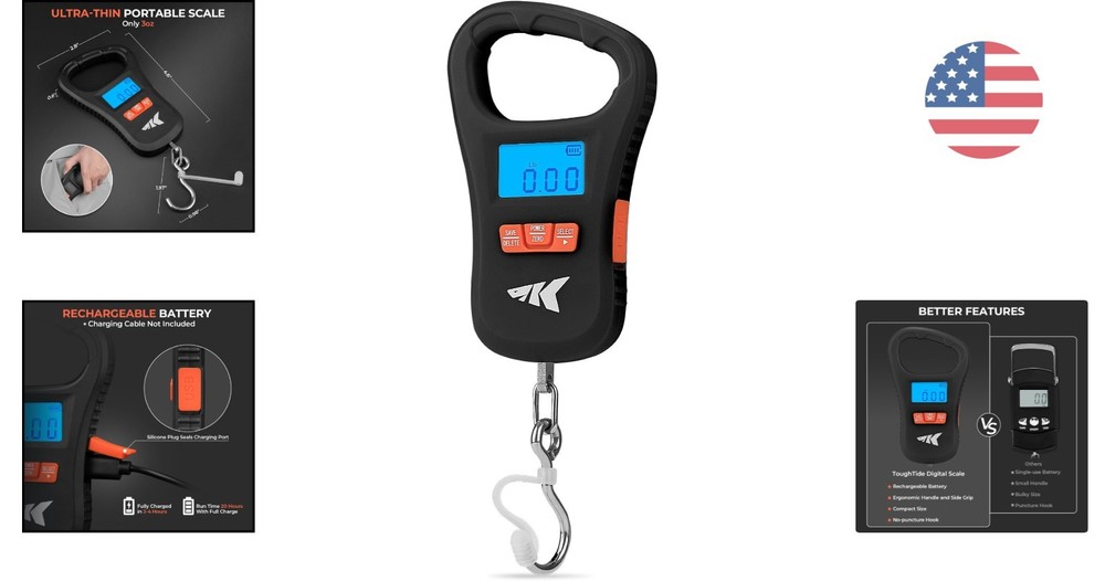 High Precision ToughTide Fish Scale - Rechargeable, Lightweight & Accurate