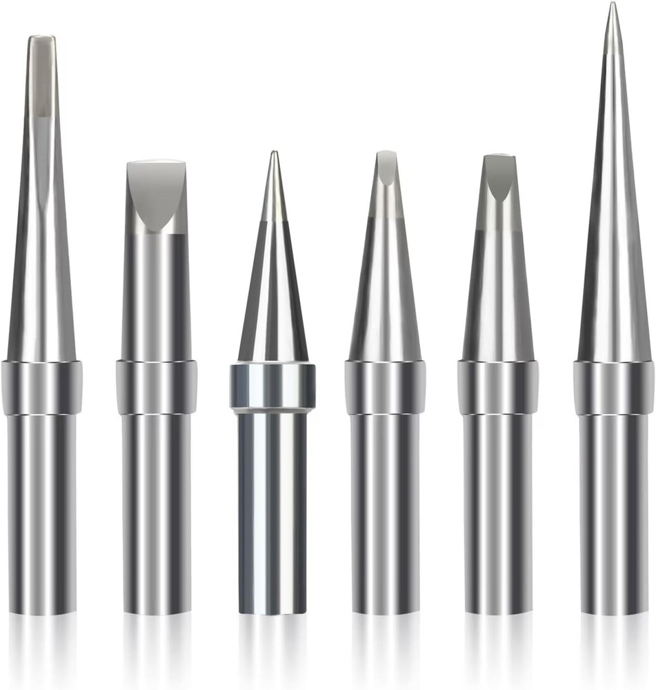 6-Piece Soldering Tips Set for Weller ET Iron - Precision Copper & Chisel Tips