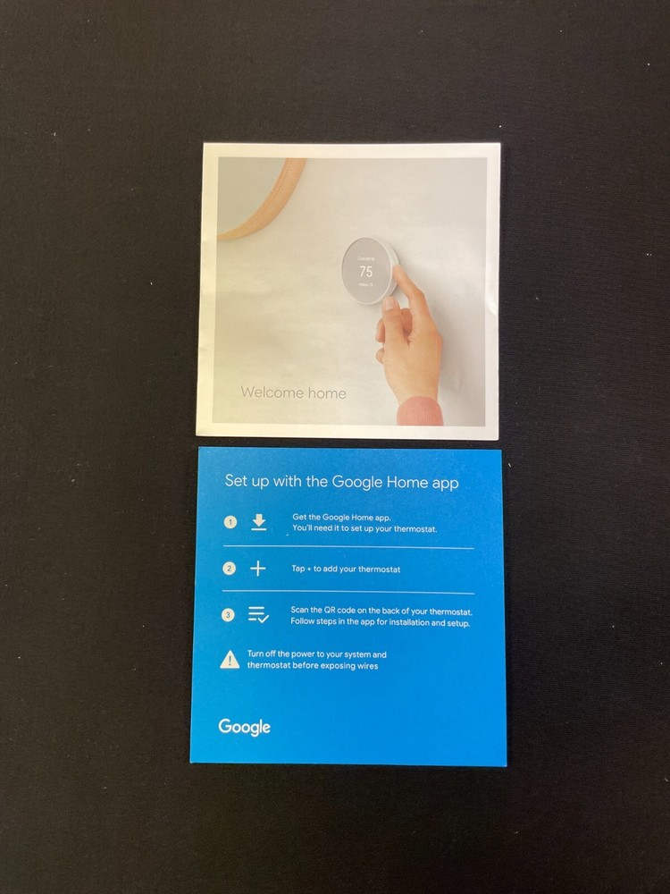 Google Nest G4CVZ Black Programmable Round App Control Bluetooth Thermostat