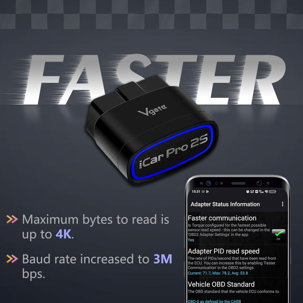 Vgate iCar Pro 2S OBD2 Scanner Bluetooth Car Code Reader for iphone & Android/PC