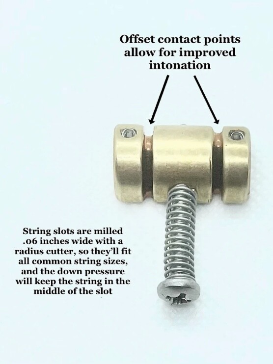 Bensonite Compensated Telecaster Saddles - Brass