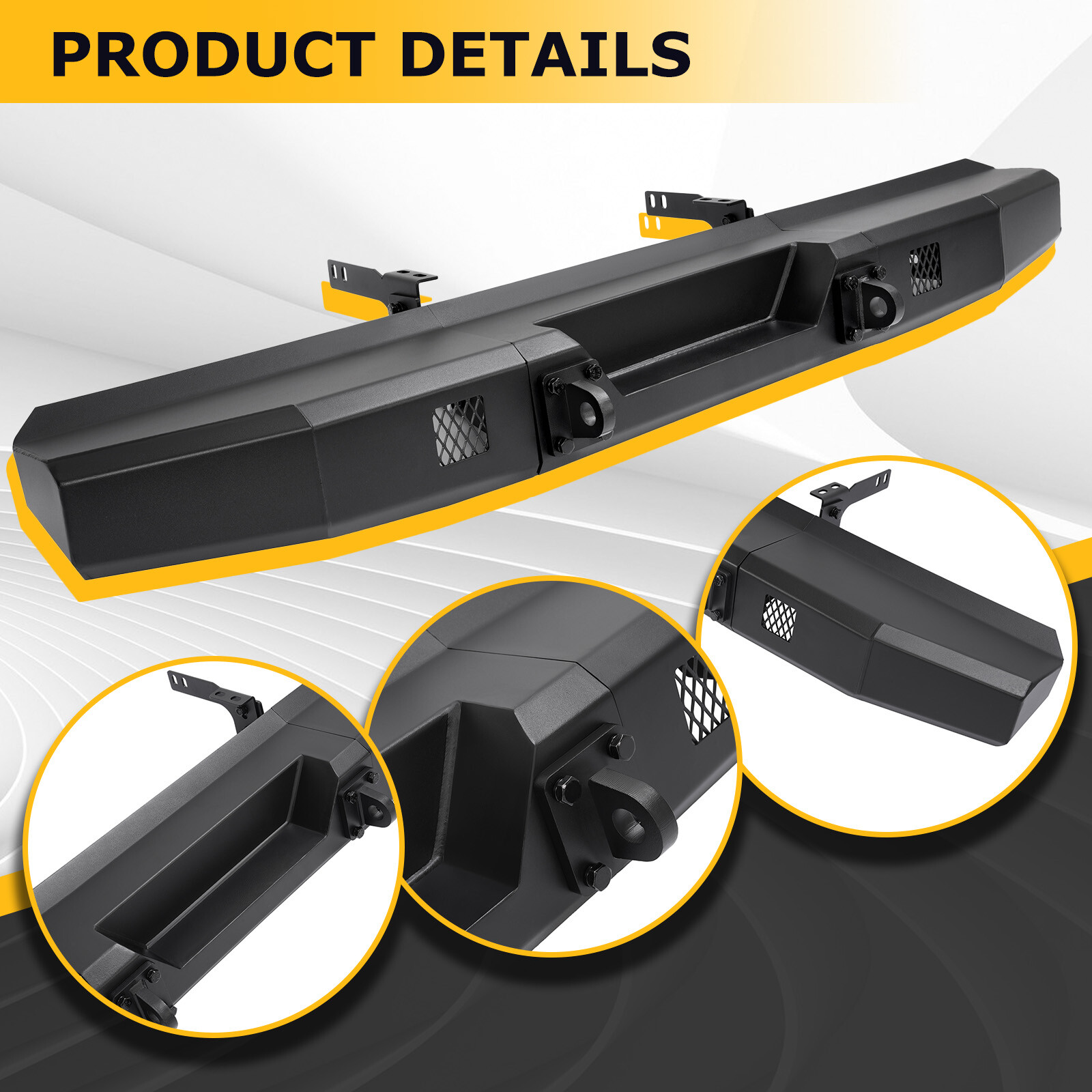 Rear Steel Bumper Powder Coated For Polaris Ranger 1000 /XP 1000 2018-2024 UTV