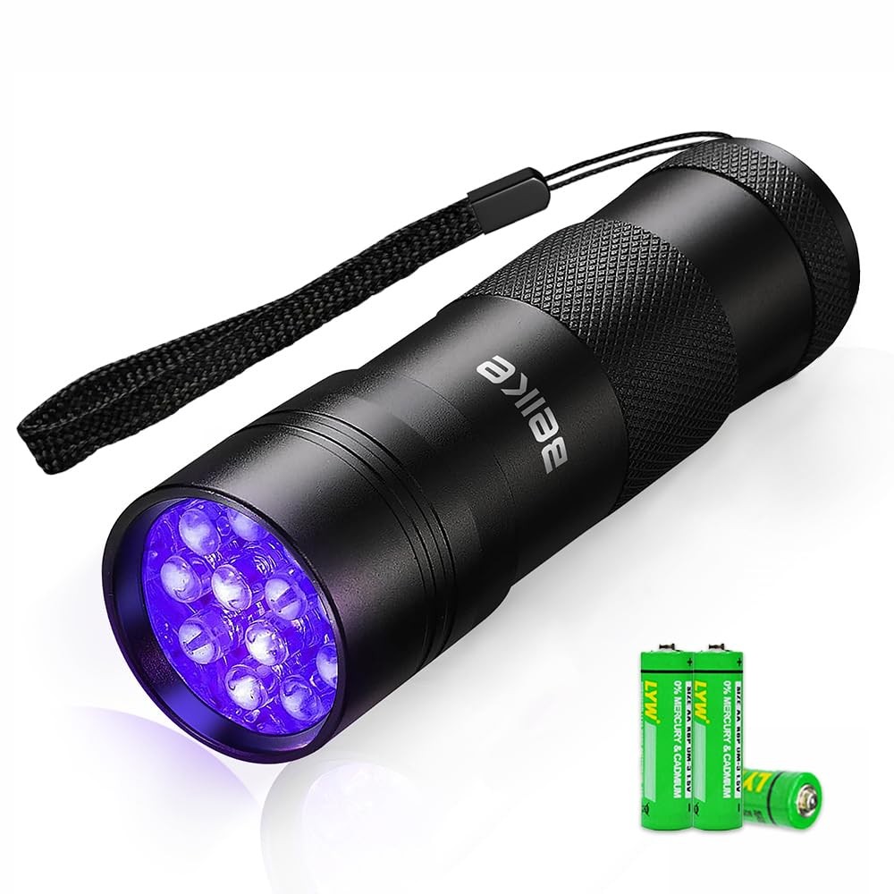 UV Flashlight Black Light–Small Portable Mini 12 LED Blacklight Flashlight fo...