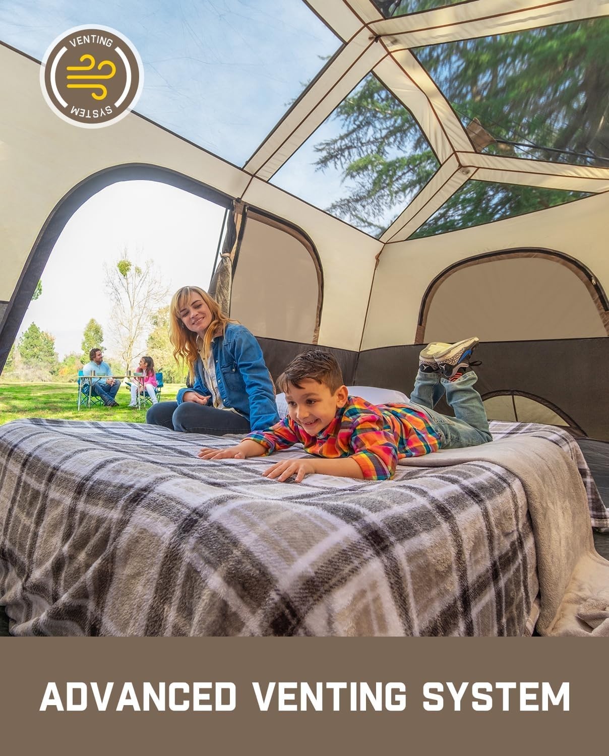 FanttikOutdoor Instant Cabin Tent 8 Person Camping Tent Setup in 60 Seconds with