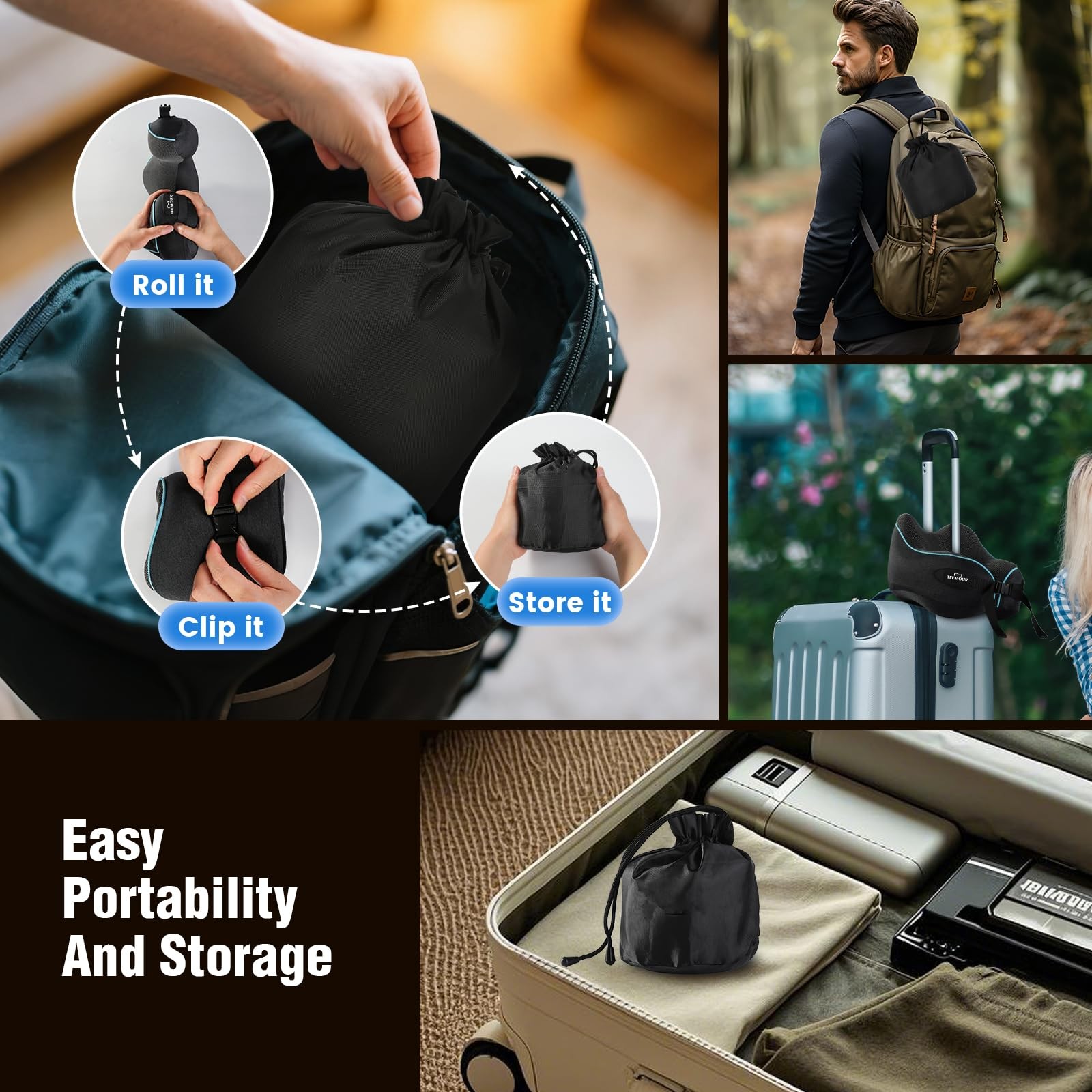 Neck Pillow for Traveling, Travel Neck Pillow for Airplane Memory Medium Size