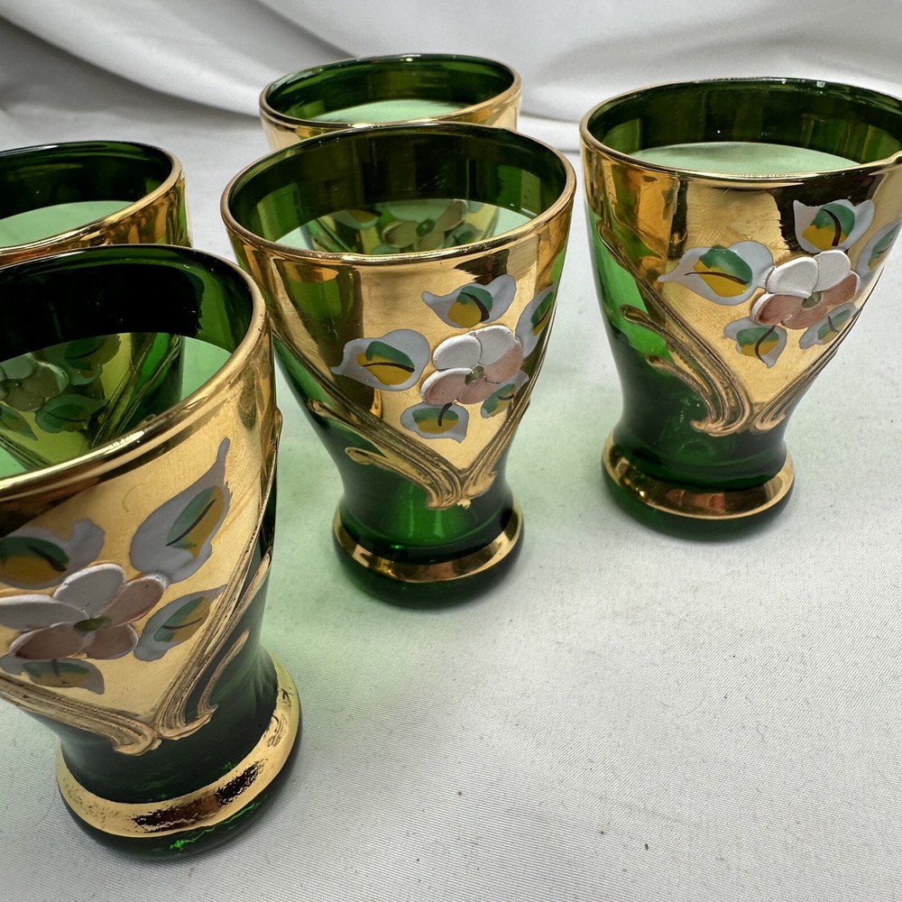 Emerald Cordial Shot Glasses Set 5