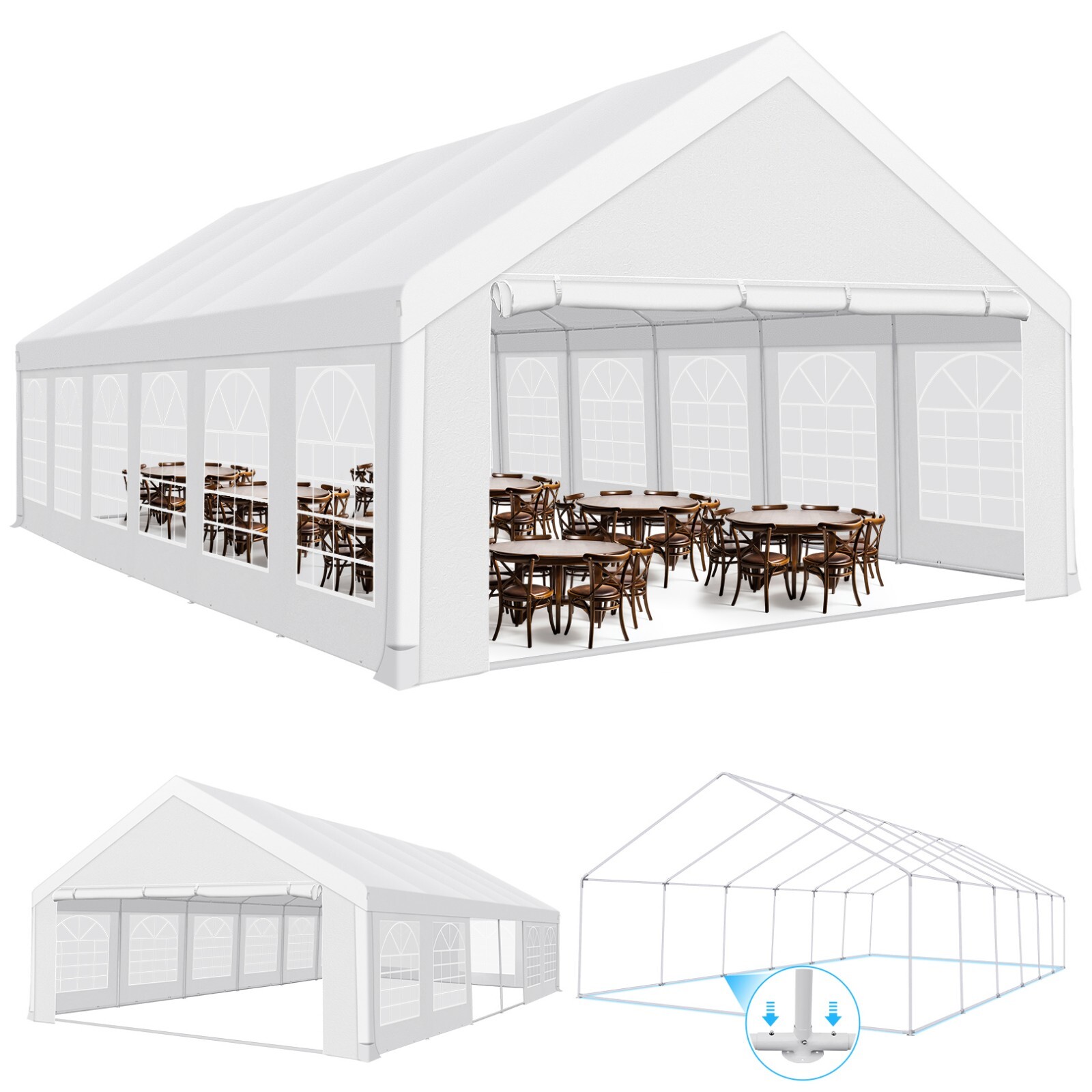 20'x40'、20'x30'\10x30' Outdoor Party Tent Heavy Duty Wedding Event Gazebo Canopy