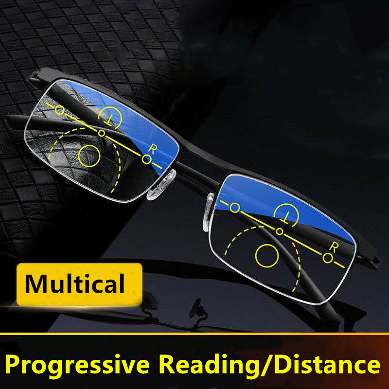 Smart Zoom Reading Glasses Progressive Multi-Focus Computer Anti-Blue Light Ray