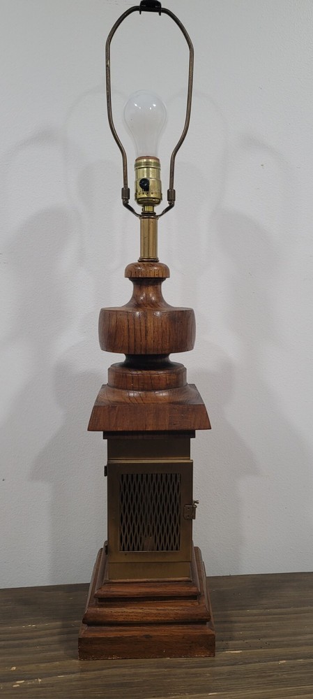 Vintage Fireplace Table Lamp Fire Lights Up