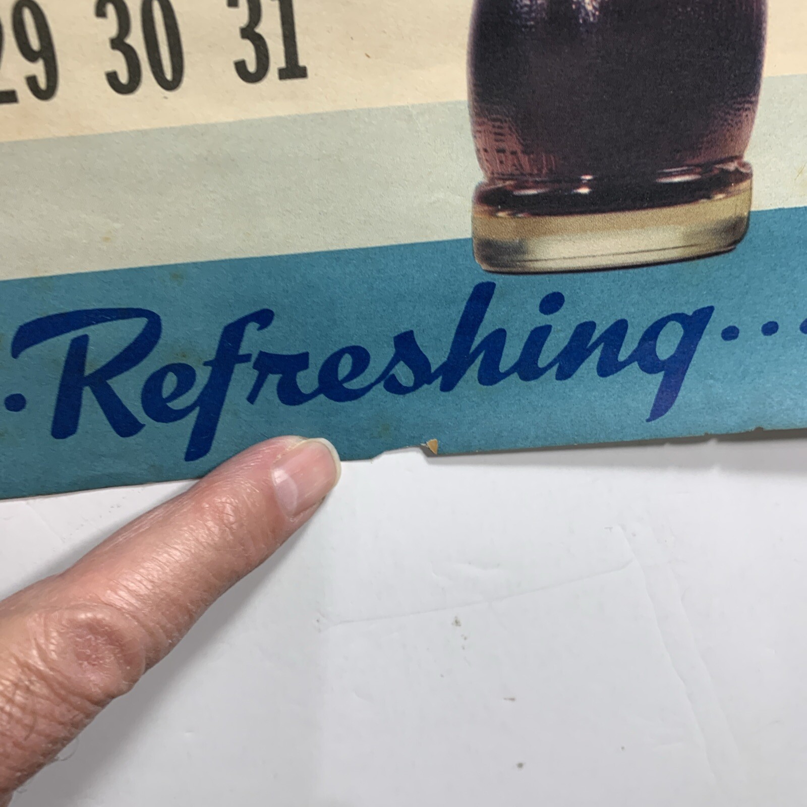 1952 NuGrape Soda Calendar Page Sign 2 Pretty Pin Up Tennis Girls Sport Original