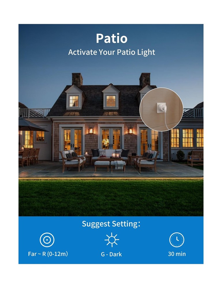 Wireless Motion Sensor Outlet with Timer, Plug-N-Play PIR Motion Ac... Fast Ship