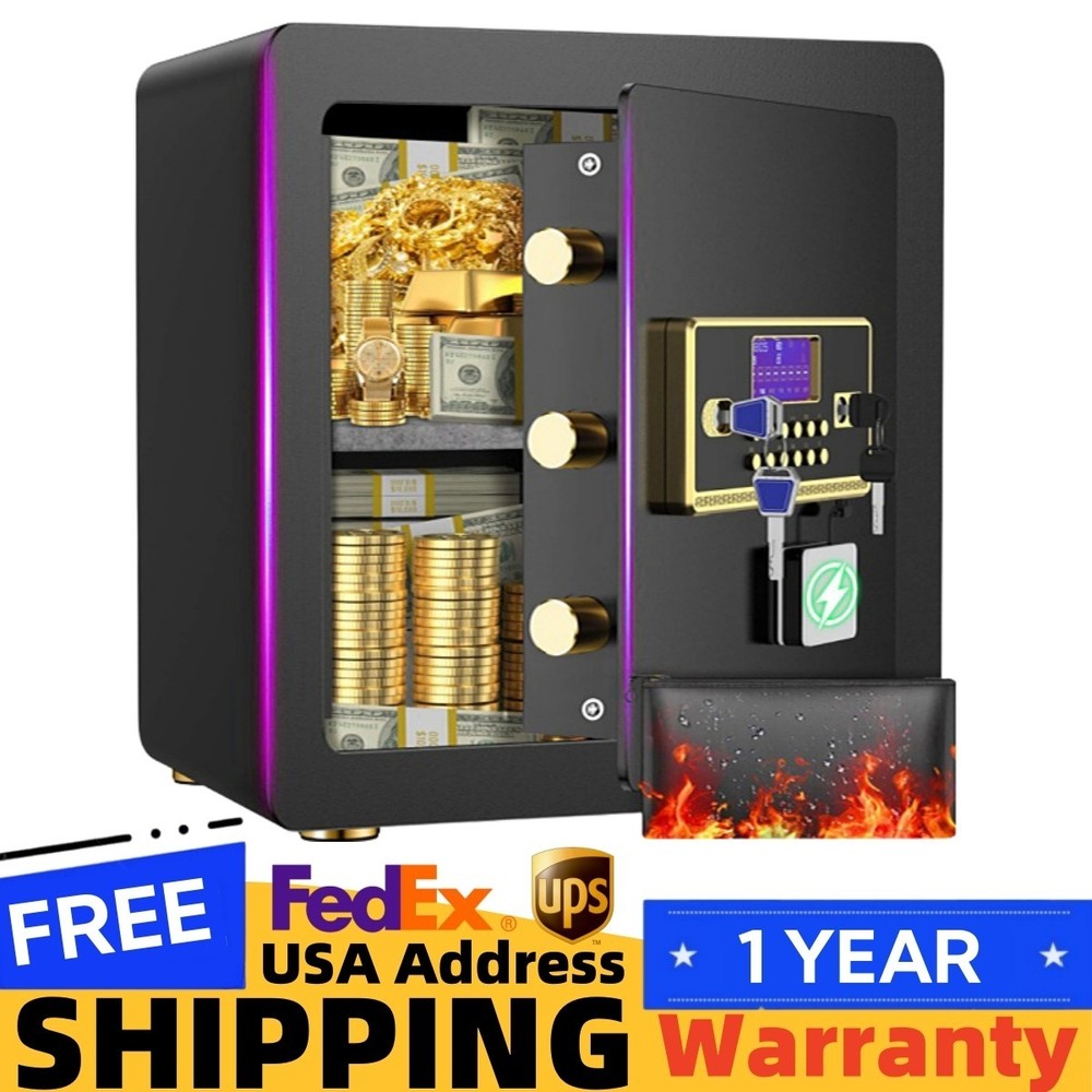 2.5 Home Security Safe Box for Valuables with Digital Keypad Removable Shelf