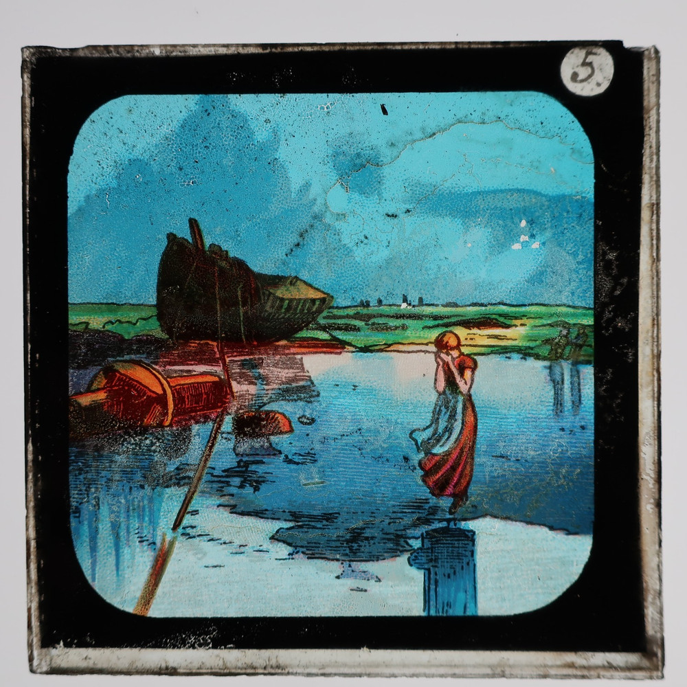 Antique Magic Lantern Slide - Hand Coloured
