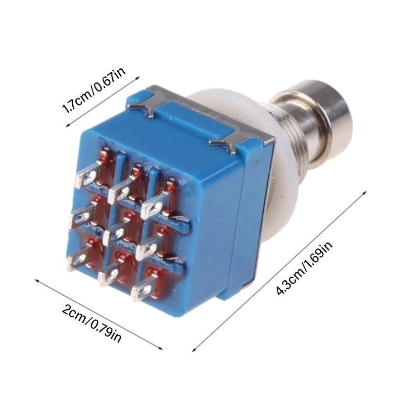 5Pcs 9 Pin Latching Stomps Push Button Foot Switch Effect Pedal 3PDT Footswitch