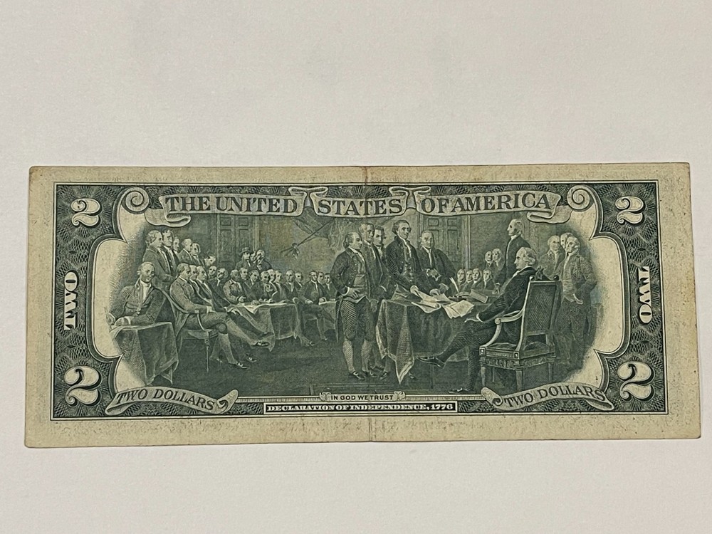 1976 two dollar federal reserve star note offset error miscut, misaligned
