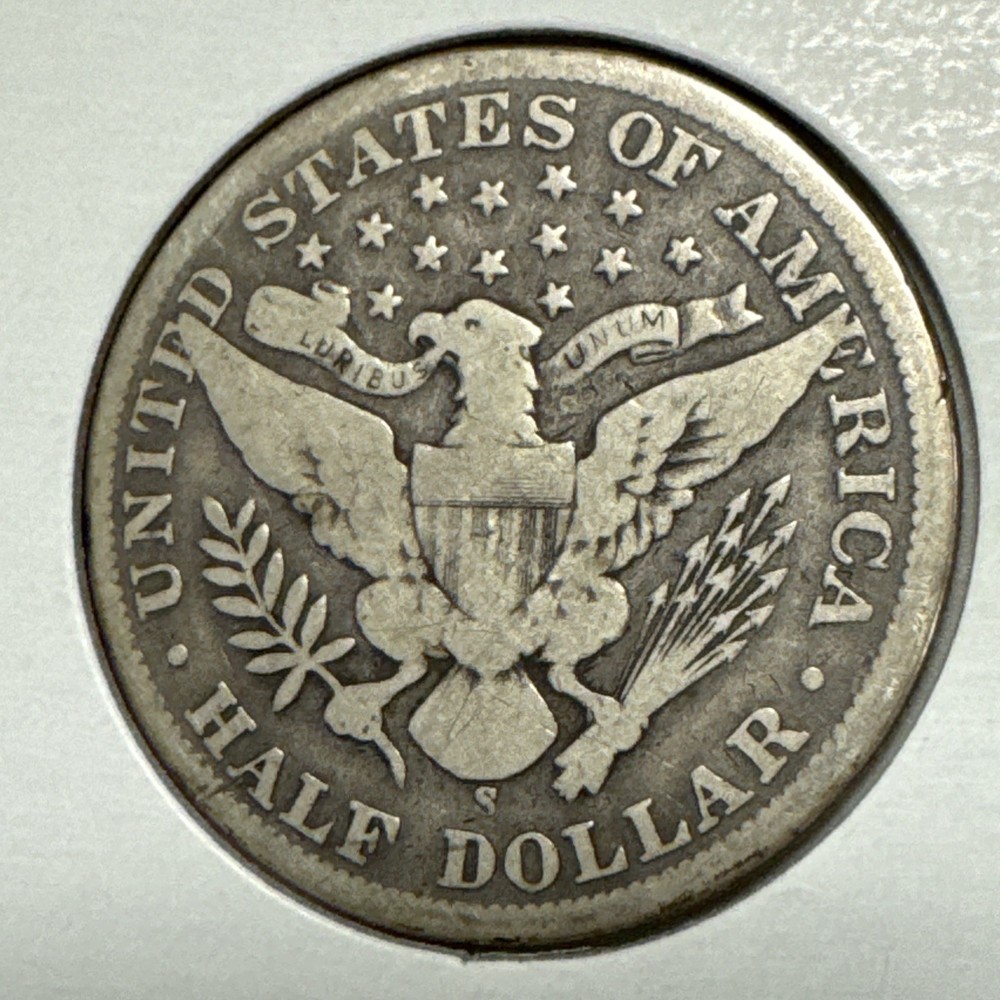 1901-S Barber Silver Half Dollar VG