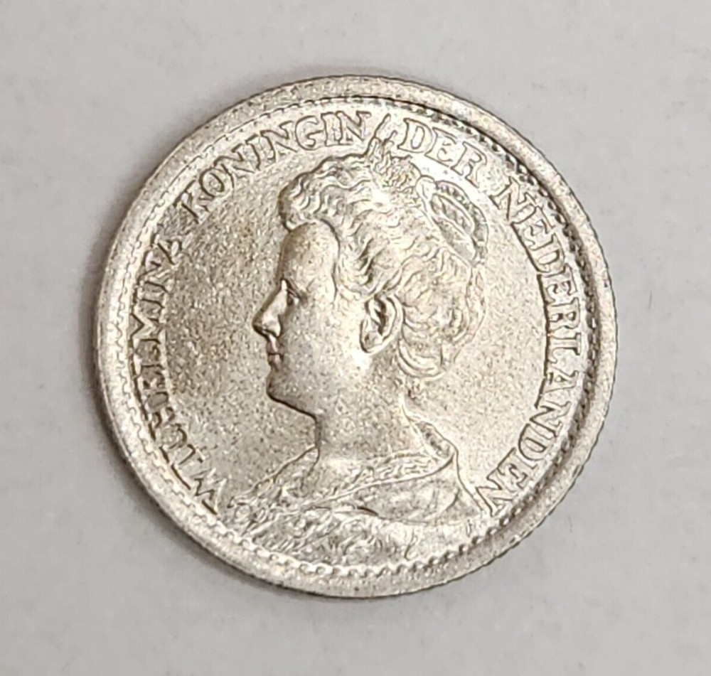 1914 Netherlands 25 cents Silver