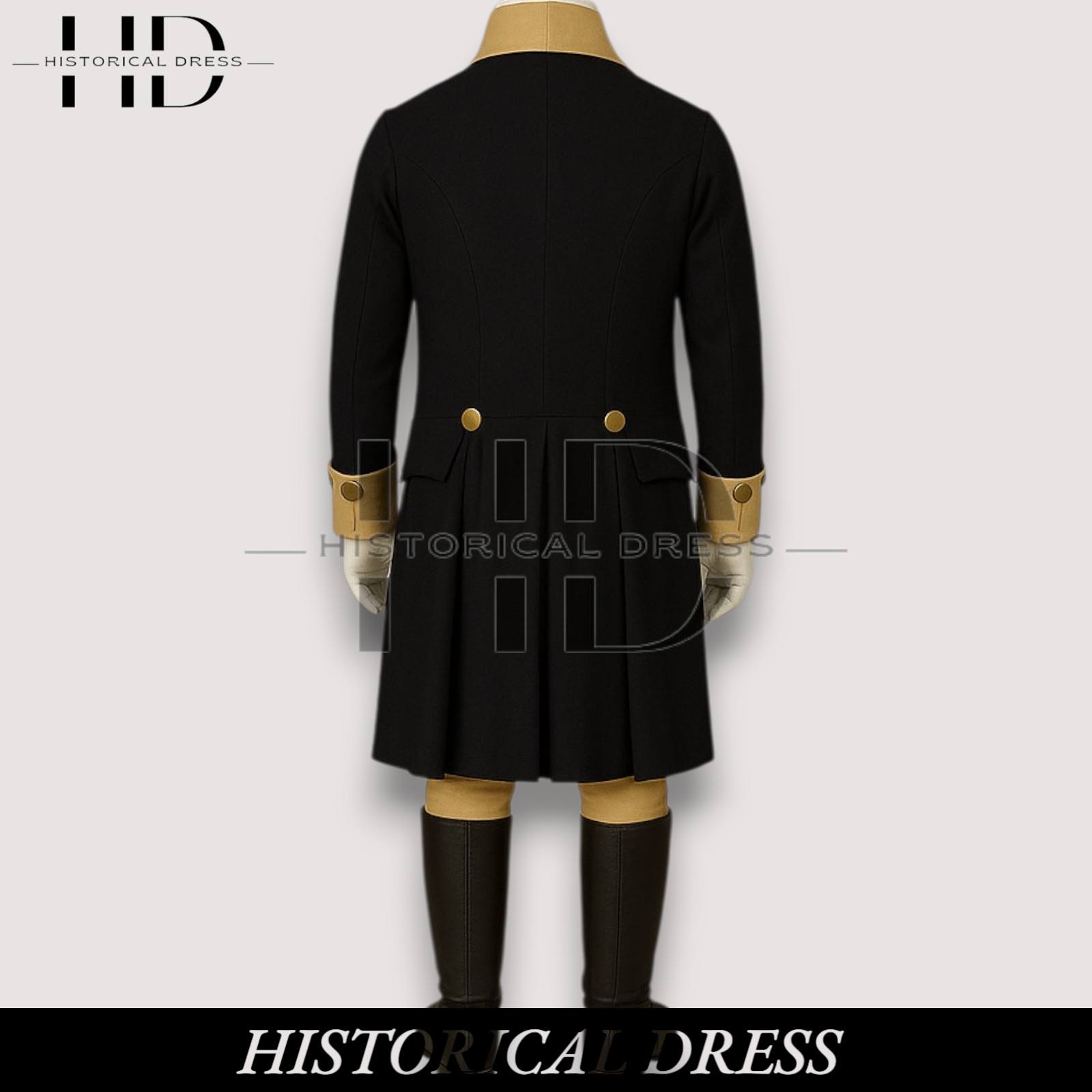 18th Century Officer Coat Revolutionary War Uniform Blue Wool Colonial Costume